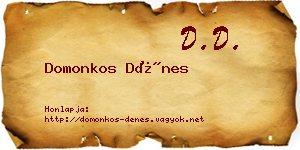 Domonkos Dénes névjegykártya